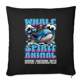 de baleine Sagesse animale Navigation Observation des baleines - Housse de coussin décorative 45 x 45 cm - noir - Devant