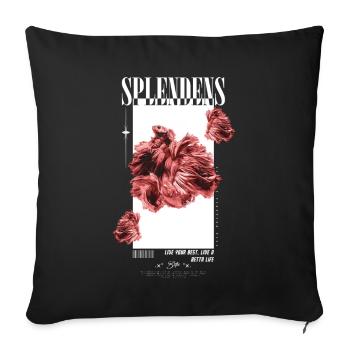 Siamesischer Kampffisch Kampffisch Betta Lebensfisch - Sofakissenbezug 45 x 45 cm - Schwarz - Vorne
