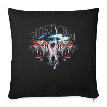 Muay Thai MMA Tiger Kickboxing - Housse de coussin décorative 45 x 45 cm - noir - Devant