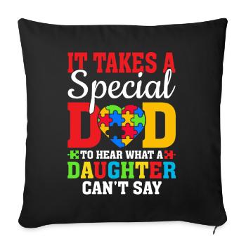 Il faut un papa spécial pour entendre Puzzle Ribbon - Housse de coussin décorative 45 x 45 cm - noir - Devant