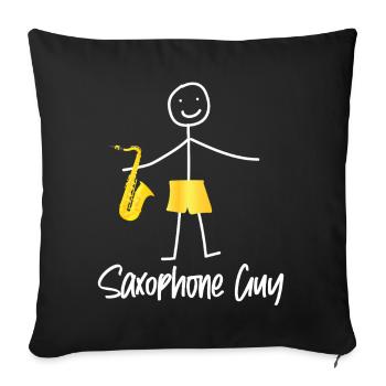 Saxophone Saxophone Guy - Housse de coussin décorative 45 x 45 cm - noir - Devant