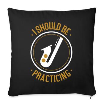 Saxophones I Should Be Practicing - Sofa pillowcase 17,3'' x 17,3'' (45 x 45 cm) - black - Front