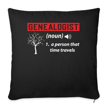 Généalogiste drôle Recherche sur l’arbre généalogique Ascendance - Housse de coussin décorative 45 x 45 cm - noir - Devant