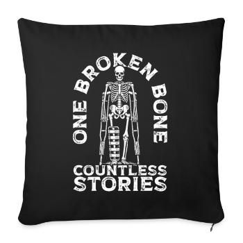 Broken femur Broken leg - Sofa pillowcase 17,3'' x 17,3'' (45 x 45 cm) - black - Front