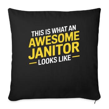This Is What An Awesome Janitor Looks Like - Sofa pillowcase 17,3'' x 17,3'' (45 x 45 cm) - black - Front