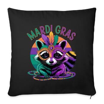 Tenue et robe de Mardi Gras pour femmes et hommes enfants - Housse de coussin décorative 45 x 45 cm - noir - Devant