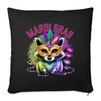 Tenue et robe de Mardi Gras pour femmes et hommes enfants - Housse de coussin décorative 45 x 45 cm - noir - Devant