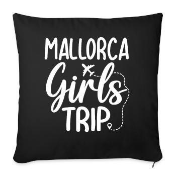 Voyage entre filles à Majorque - Housse de coussin décorative 45 x 45 cm - noir - Devant