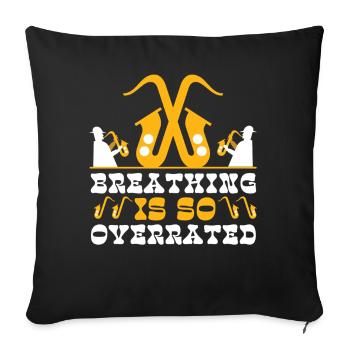 La respiration du saxophone est tellement - Housse de coussin décorative 45 x 45 cm - noir - Devant
