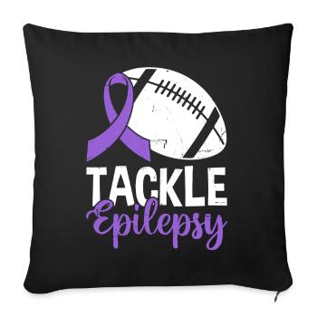 Tackle Epilepsie Volleyball Lila Band Nervös - Sofakissenbezug 45 x 45 cm - Schwarz - Vorne