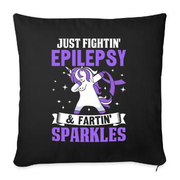 Furzen Funkelt Lustige Epilepsie Lila Band - Sofakissenbezug 45 x 45 cm - Schwarz - Vorne