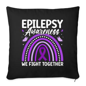 We Fight Together Purple Nervous System Epilepsy - Sofa pillowcase 17,3'' x 17,3'' (45 x 45 cm) - black - Front