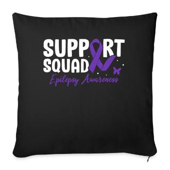 Support Squad Epilepsie-Bewusstsein Lila Band - Sofakissenbezug 45 x 45 cm - Schwarz - Vorne