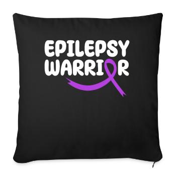 Epilepsy Warrior Purple Ribbon Nervous System - Sofa pillowcase 17,3'' x 17,3'' (45 x 45 cm) - black - Front
