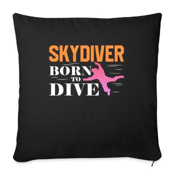 Skydive Skydiver Skydiving Parachute Gift - Sofa pillowcase 17,3'' x 17,3'' (45 x 45 cm) - black - Front