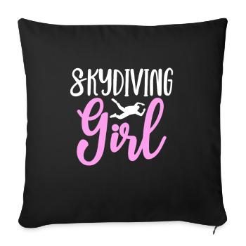 Skydive Skydiver Skydiving Parachute Gift - Sofa pillowcase 17,3'' x 17,3'' (45 x 45 cm) - black - Front