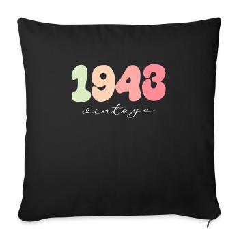 1943 Anniversaire Année de naissance - Housse de coussin décorative 45 x 45 cm - noir - Devant