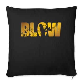 Saxophone Blow - Sofa pillowcase 17,3'' x 17,3'' (45 x 45 cm) - black - Front