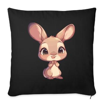 Kangaroos Kangaroo - Sofa pillowcase 17,3'' x 17,3'' (45 x 45 cm) - black - Front