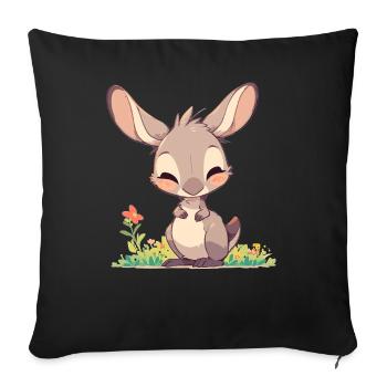 Kangaroos Kangaroo - Sofa pillowcase 17,3'' x 17,3'' (45 x 45 cm) - black - Front