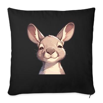 Kangaroos Kangaroo - Sofa pillowcase 17,3'' x 17,3'' (45 x 45 cm) - black - Front