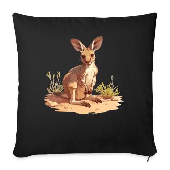Kangaroos Kangaroo - Sofa pillowcase 17,3'' x 17,3'' (45 x 45 cm) - black - Front
