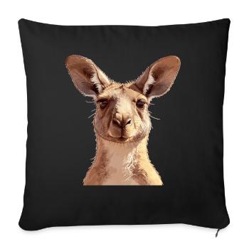 Kangaroos Kangaroo - Sofa pillowcase 17,3'' x 17,3'' (45 x 45 cm) - black - Front