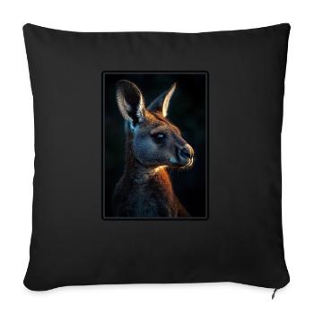 Kangaroos Kangaroo - Sofa pillowcase 17,3'' x 17,3'' (45 x 45 cm) - black - Front