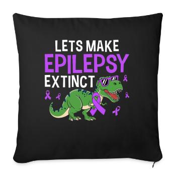 Lasst uns den Epilepsie ausgestorbenen lustigen Dinosaurier machen - Sofakissenbezug 45 x 45 cm - Schwarz - Vorne