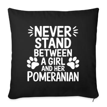 Pomeranian Saying Dog Funny Pomeranian Gift - Sofa pillowcase 17,3'' x 17,3'' (45 x 45 cm) - black - Front