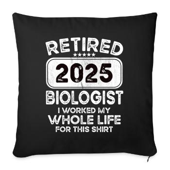 Biologiste à la retraite 2025 - Housse de coussin décorative 45 x 45 cm - noir - Devant