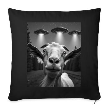 OVNI Chèvre Drôle - Housse de coussin décorative 45 x 45 cm - noir - Devant