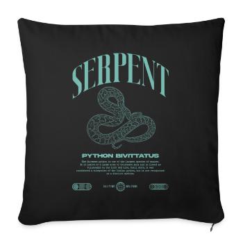Burmesische Python Moderne Reptilienhalter Streetwear - Sofakissenbezug 45 x 45 cm - Schwarz - Vorne