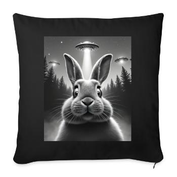OVNI Funny Bunny - Housse de coussin décorative 45 x 45 cm - noir - Devant