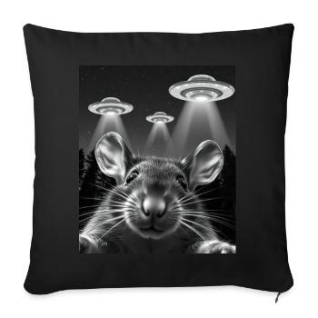 OVNI Drôle de souris - Housse de coussin décorative 45 x 45 cm - noir - Devant