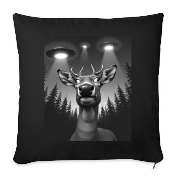 OVNI Drôle de cerf - Housse de coussin décorative 45 x 45 cm - noir - Devant