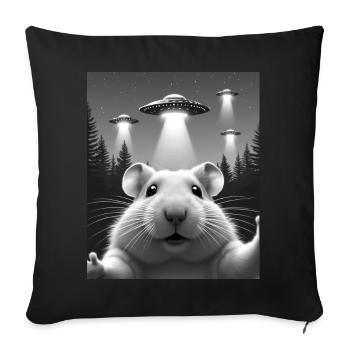 OVNI drôle de hamster - Housse de coussin décorative 45 x 45 cm - noir - Devant