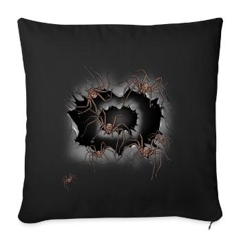 Halloween Araignées Animaux Araignée Phobie Panique - Housse de coussin décorative 45 x 45 cm - noir - Devant