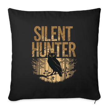 Eule Silent Hunter Nacht für einen Eulen Fan - Sofakissenbezug 45 x 45 cm - Schwarz - Vorne