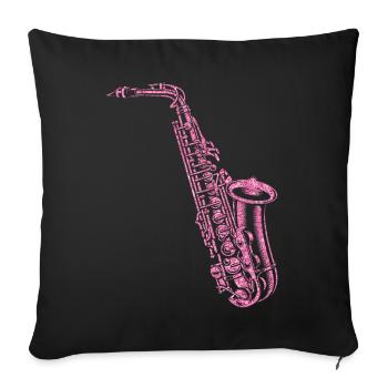 Saxophone Diamonds - Sofakissenbezug 45 x 45 cm - Schwarz - Vorne