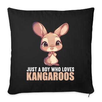 Kangaroos Kangaroo - Sofa pillowcase 17,3'' x 17,3'' (45 x 45 cm) - black - Front