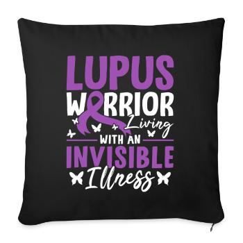 Living With An Invisible Illness Purple SLE Lupus - Sofa pillowcase 17,3'' x 17,3'' (45 x 45 cm) - black - Front