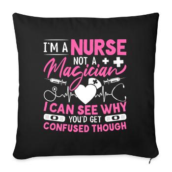 I'm A Nurse Not A Magician Prison Nursing Medical - Sofa pillowcase 17,3'' x 17,3'' (45 x 45 cm) - black - Front