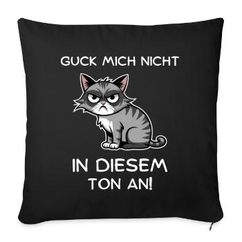 Ne me regarde pas sur ce ton - Cat - Housse de coussin décorative 45 x 45 cm - noir - Devant