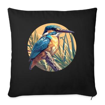 Kingfishers Kingfisher - Sofa pillowcase 17,3'' x 17,3'' (45 x 45 cm) - black - Front