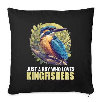 Kingfishers Kingfisher - Sofa pillowcase 17,3'' x 17,3'' (45 x 45 cm) - black - Front
