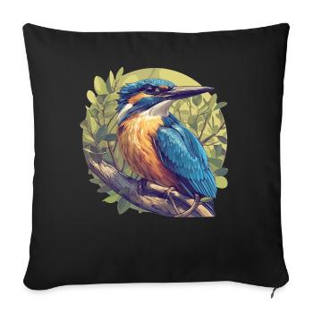 Kingfishers Kingfisher - Sofa pillowcase 17,3'' x 17,3'' (45 x 45 cm) - black - Front