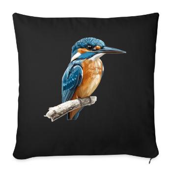 Kingfishers Kingfisher - Sofa pillowcase 17,3'' x 17,3'' (45 x 45 cm) - black - Front