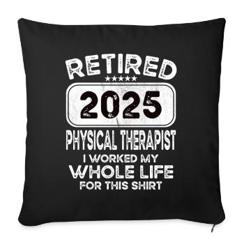 Physiothérapeute à la retraite 2025 - Housse de coussin décorative 45 x 45 cm - noir - Devant