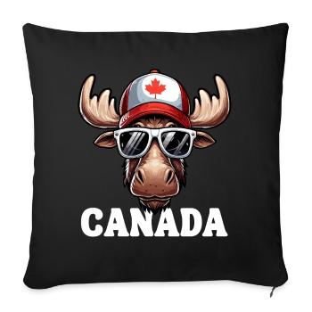 Canada Moose Maple Leaf Sunglasses Cap Funny - Sofa pillowcase 17,3'' x 17,3'' (45 x 45 cm) - black - Front